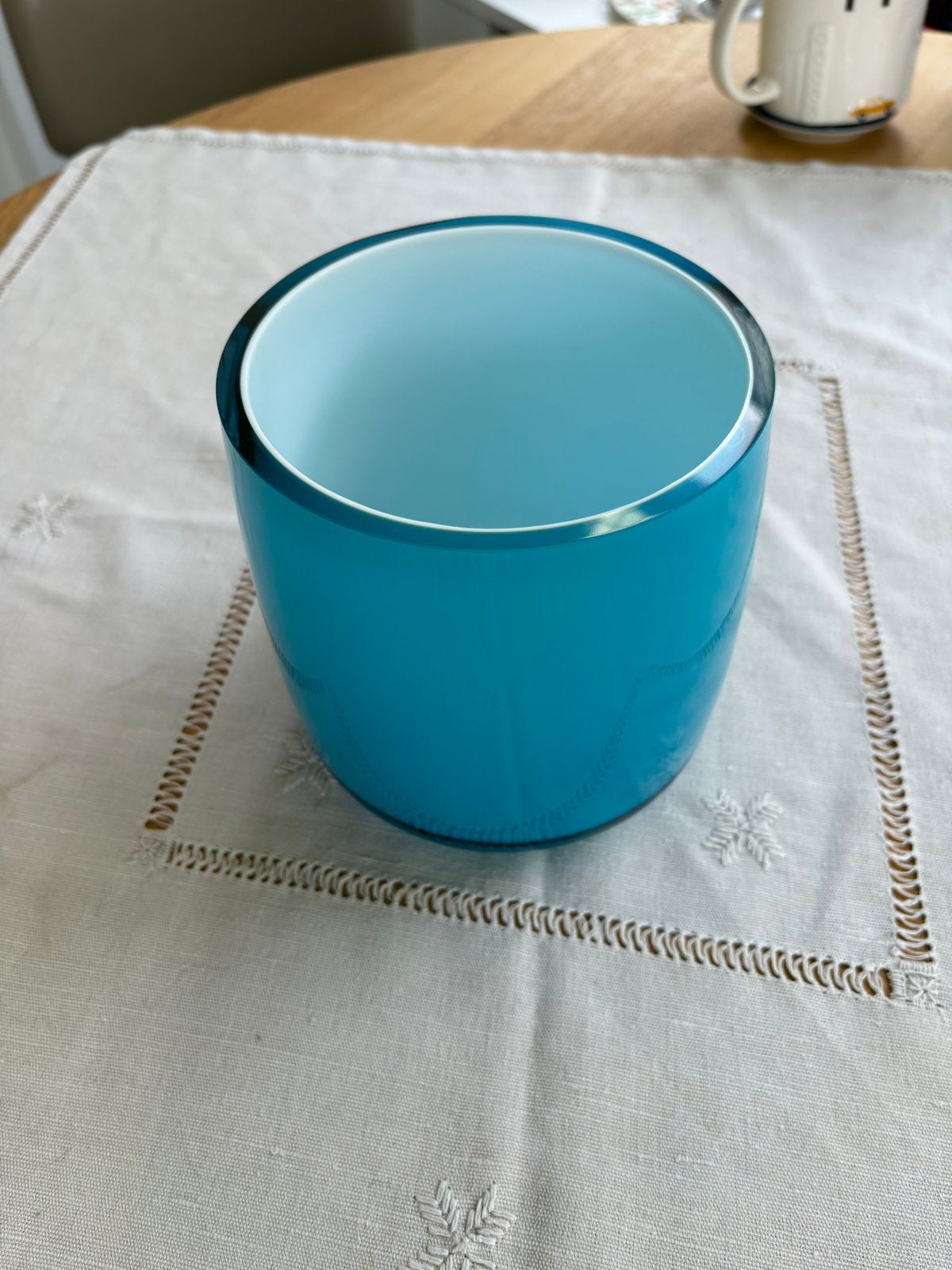 Glazen vaas, Ophalen of Verzenden, Blauw, Glas
