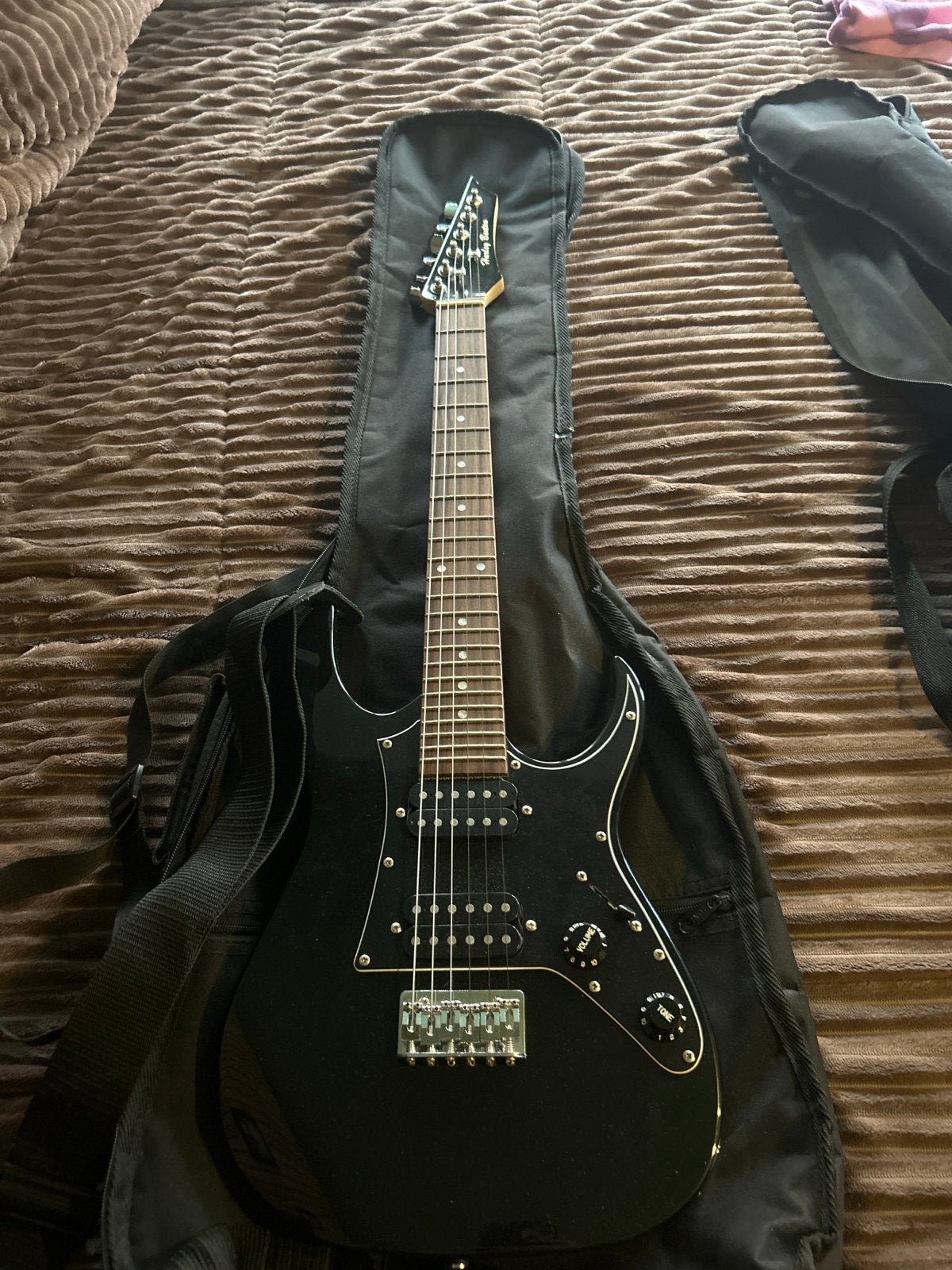Kinder Harley Benton elektrische gitaar met gigbag, Ophalen, Gebruikt, Solid body, Overige merken