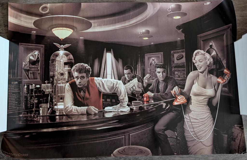 Chris Consani vintage Café Poster 'Java Dreams' (1999), Verzamelen, Posters, Zo goed als nieuw, Film en Tv, A1 t/m A3, Rechthoekig Liggend