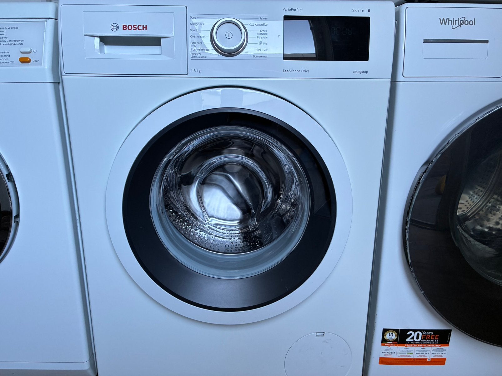 In Perfecte staat zo goed als Nieuw Bosch Serie 6 EcoSilence, Bosch, 1200 tot 1600 toeren, 8 tot 10 kg, Ophalen of Verzenden