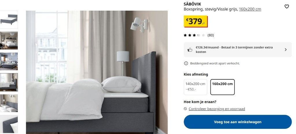 Foto 5 van SÄBÖVIK Boxspring en matras 160x200 bed Tweepersoonsbed IKEA