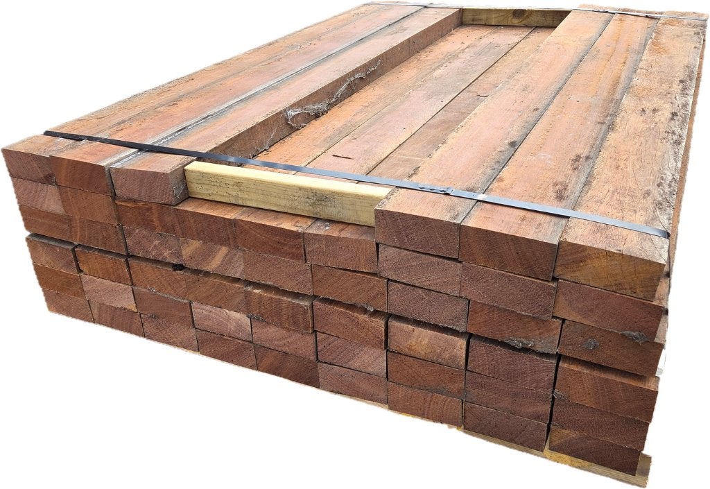 51 Hardhouten balken 4.7x10.0 cm 1.35 m lang - nr: HB238, Ophalen, Nieuw, Hardhout, Minder dan 180 cm