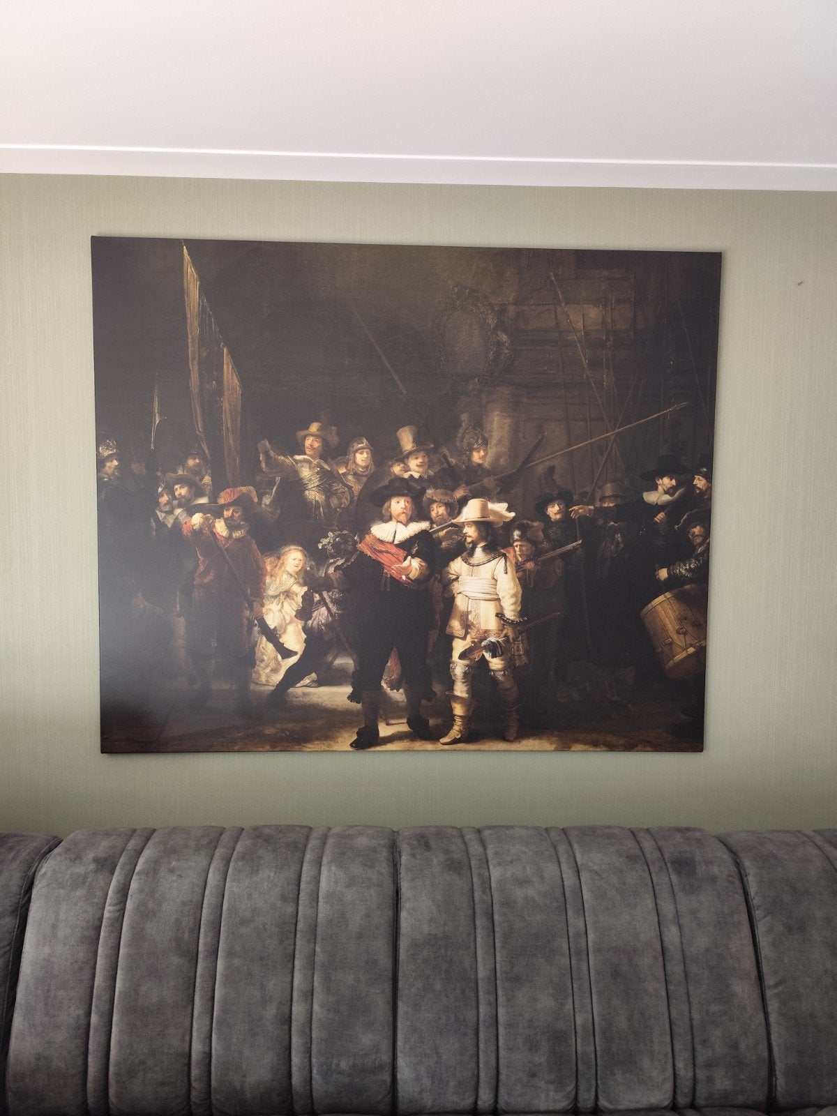 De Nachtwacht reproductie op canvas - 170x140 cm, Ophalen