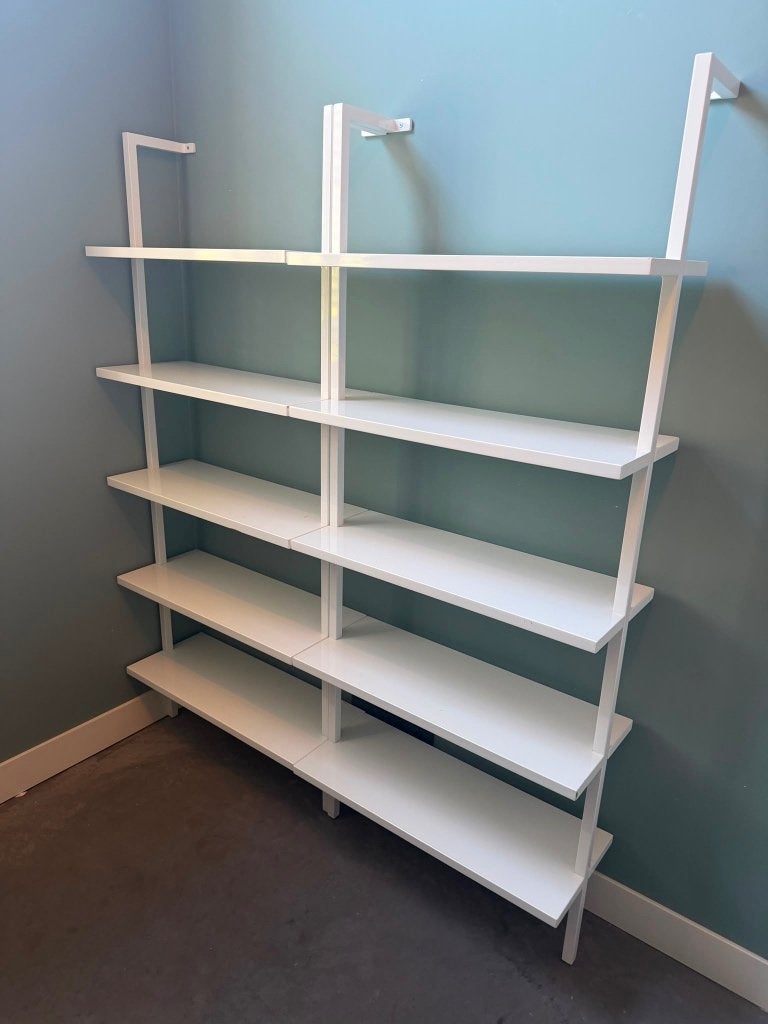 Witte wandplankenset - 2 stuks, Huis en Inrichting, Kasten | Wandmeubels, Ophalen, Met plank(en), Gebruikt, Overige materialen