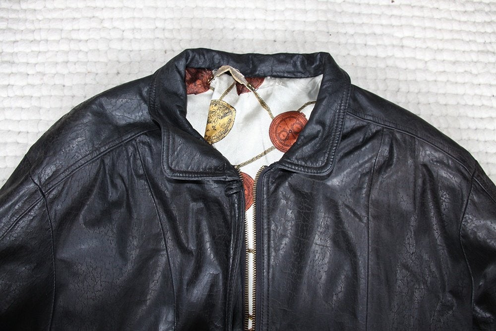 Mooie Vintage Leren Canda Jas (M) € 35,-, Maat 38/40 (M), Zwart, Ophalen of Verzenden, Zo goed als nieuw
