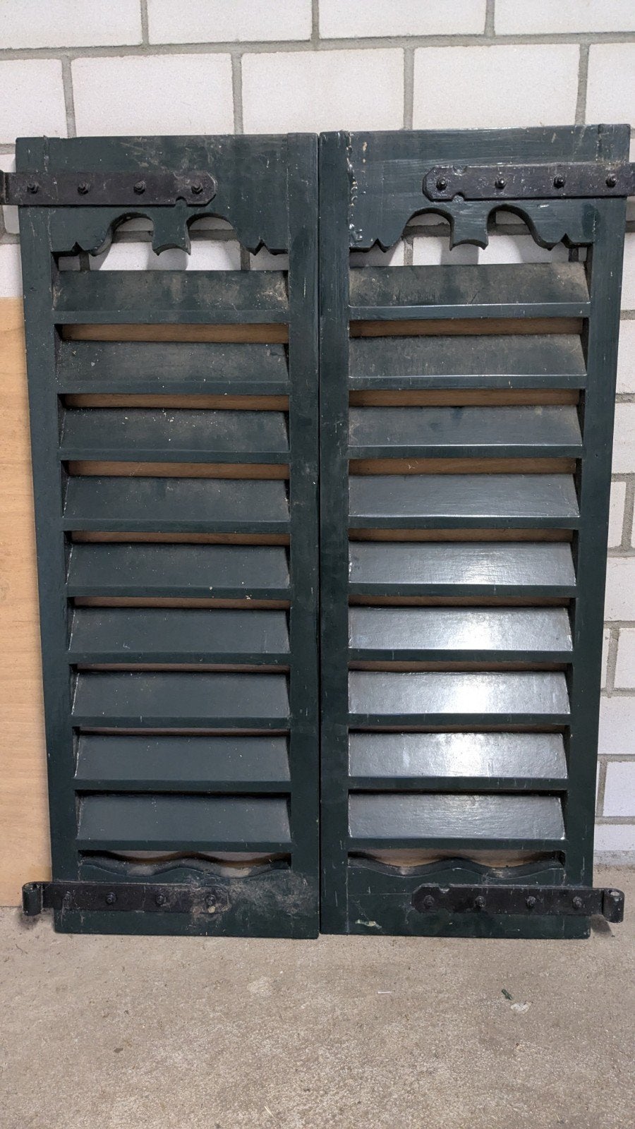 Oude houten raamluiken luiken decoratie, Ophalen, Gebruikt, Minder dan 80 cm, Minder dan 80 cm