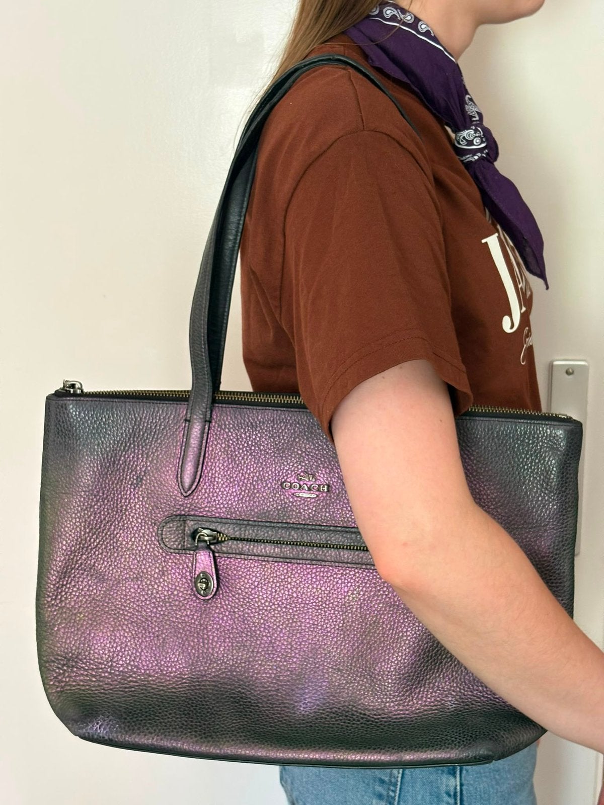 Zeldzame Coach tas Taylor Tote Hologram, Verzenden, 15 inch, Zo goed als nieuw, Aktetas