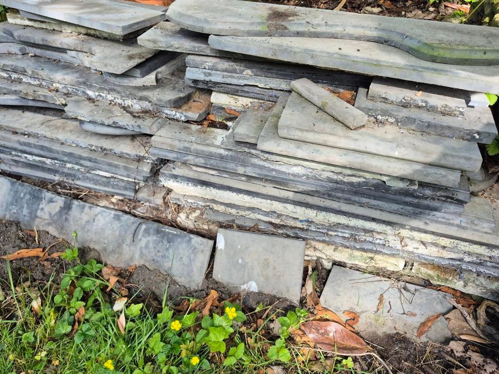 Oud zwart grijs marmer delen, Doe-het-zelf en Verbouw, Tegels, Ophalen, Marmer, Minder dan 5 m², 60 cm of meer