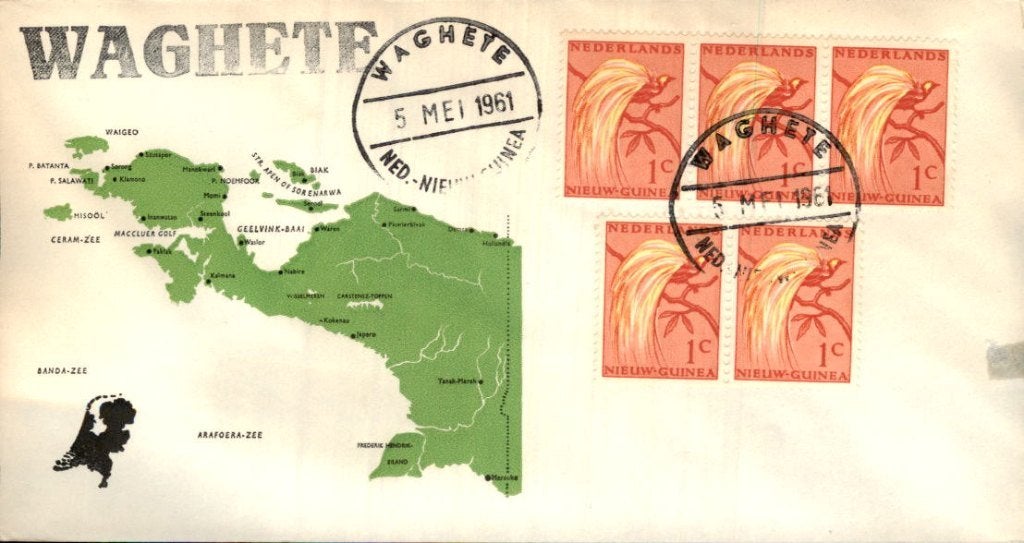 Nieuw Guinea - Stempel Waghete - 1961, Postzegels en Munten, Brieven en Enveloppen | Nederland, Verzenden, Envelop