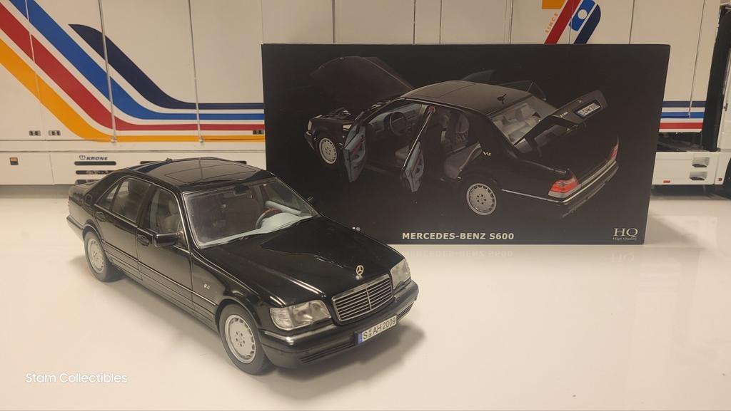 Norev HQ High Quality Mercedes-Benz W140 S-Class S600 Black, Hobby en Vrije tijd, Modelauto's | 1:18, Gebruikt, Auto, Norev, Ophalen of Verzenden