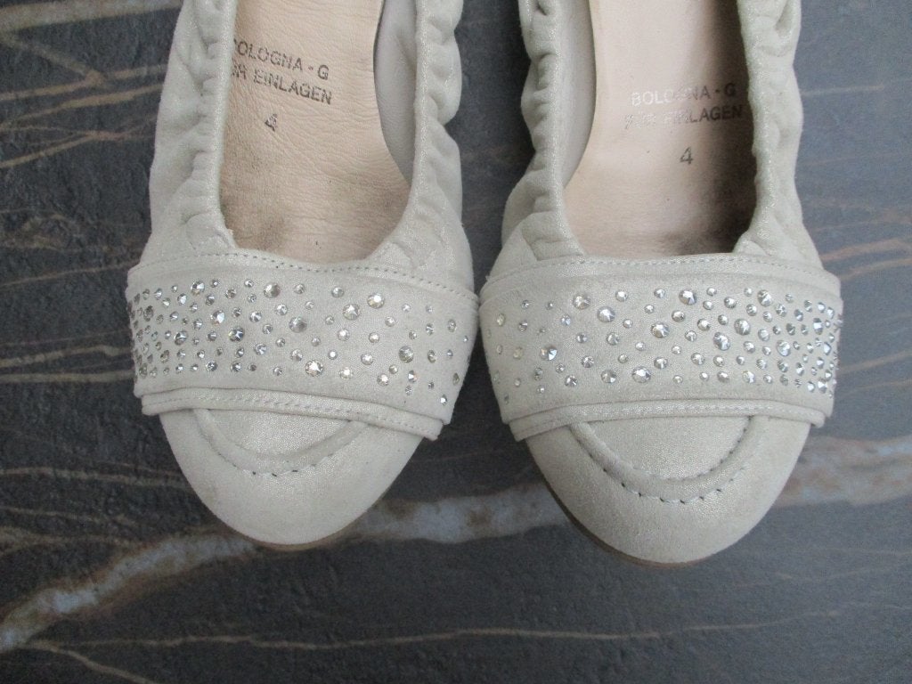 Hassia ballerina's beige champagne maat 37 (4 G) schoenen, Hassia, Ophalen of Verzenden, Zo goed als nieuw, Instappers