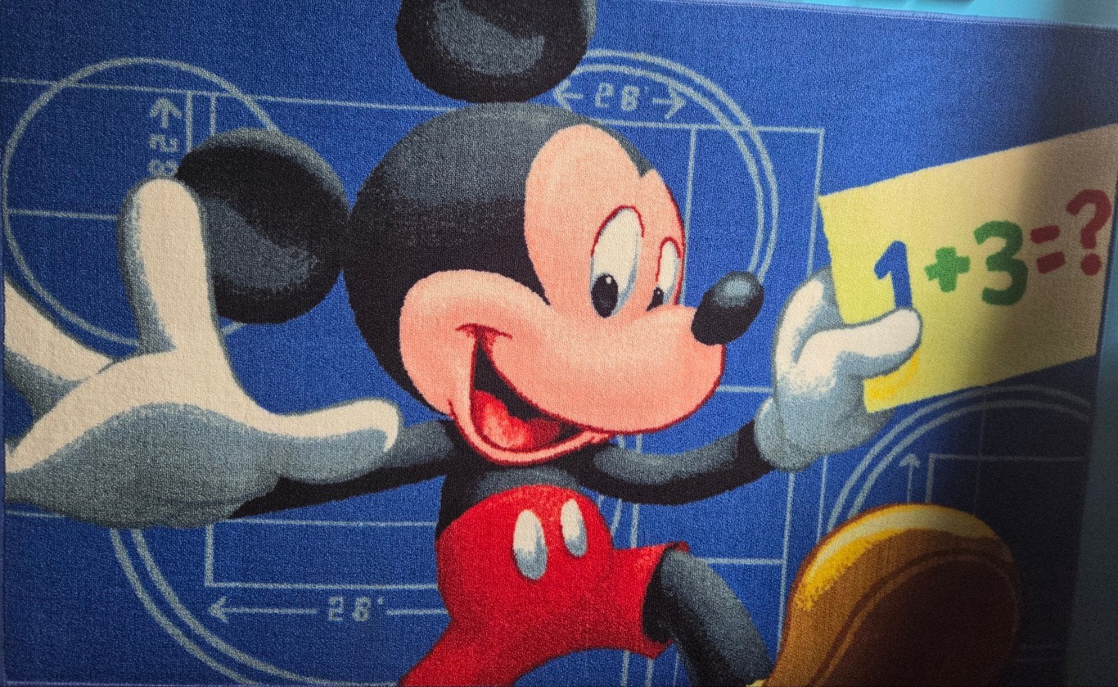 Mickey tapijt, 100 tot 150 cm, Blauw, Ophalen of Verzenden, Zo goed als nieuw