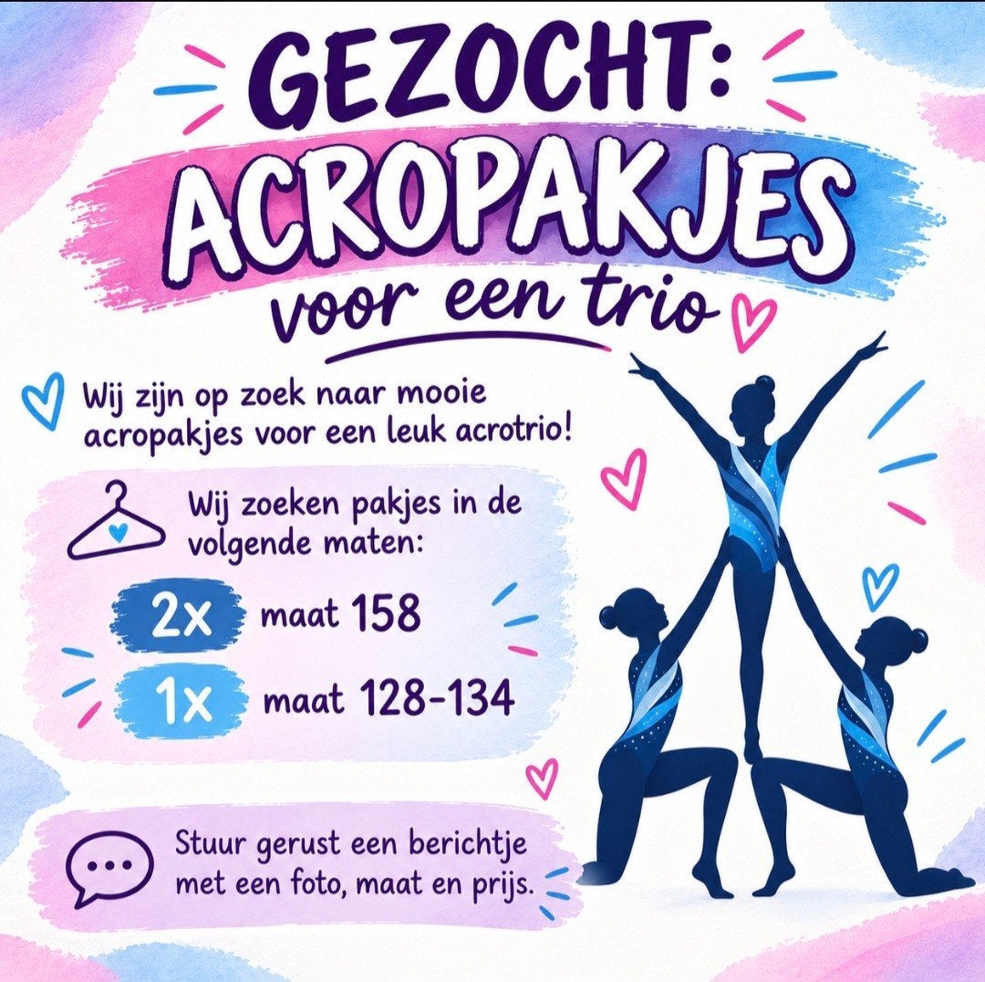 op zoek naar acropakjes voor een trio, Drie personen of meer
