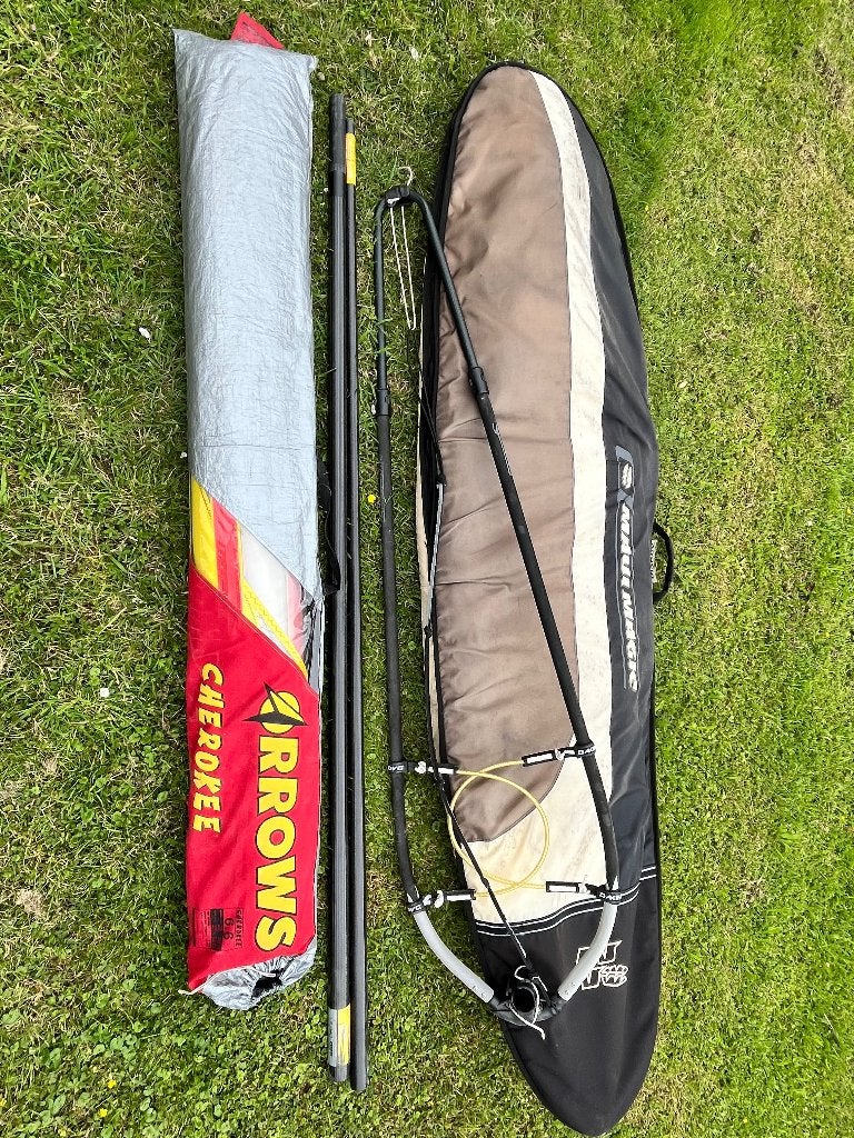 Complete set: F2 Xantos 290 met Arrows Cherokee 6.6m², Watersport en Boten, Windsurfen, Ophalen, 250 tot 300 cm, Gebruikt, 6.5 m² tot 8 m²