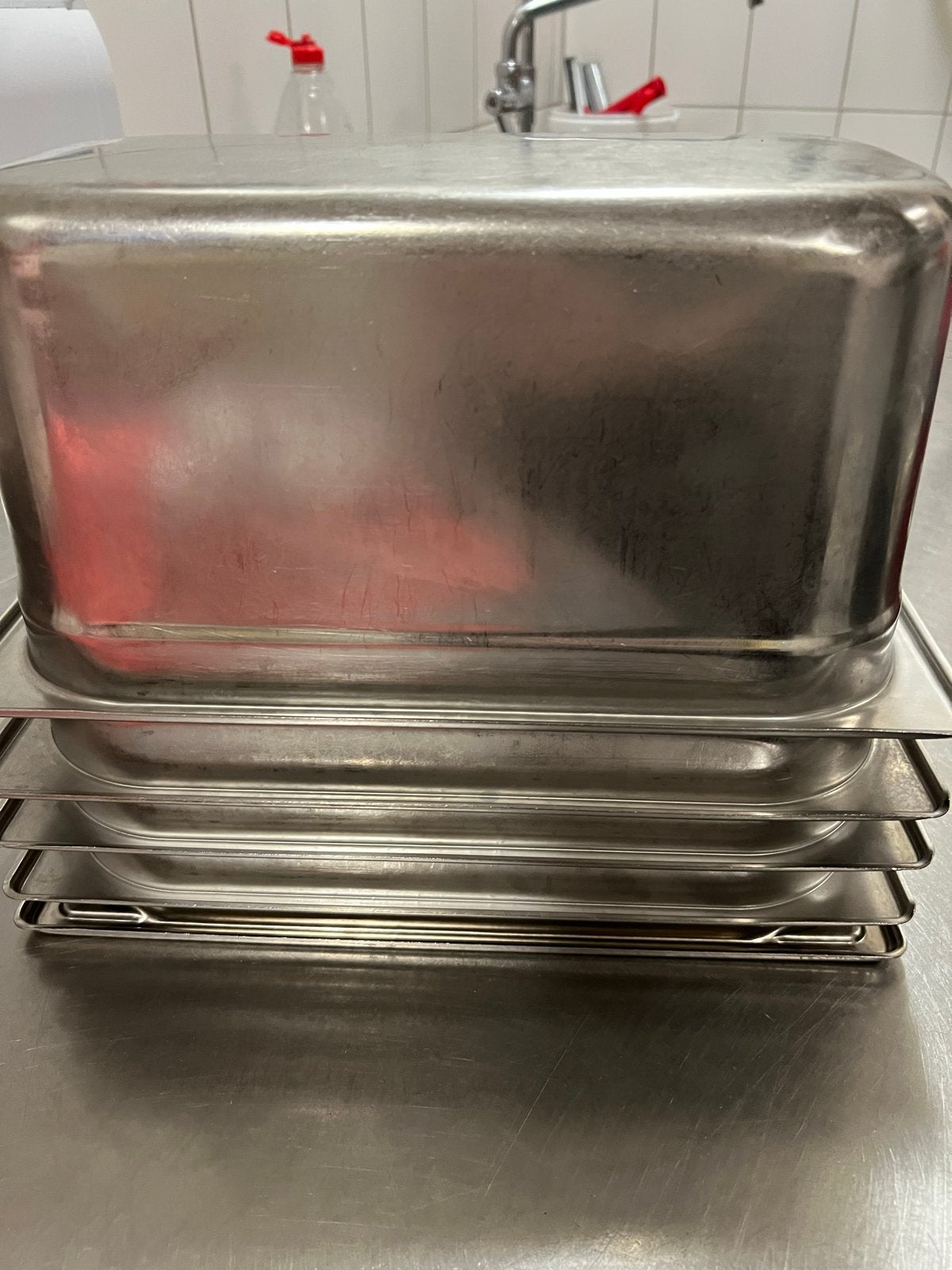 Roestvrijstalen Gastronorm bakken (GN-bakken) 5stuk €50, Ophalen, Overige materialen, Gebruikt, Schaal