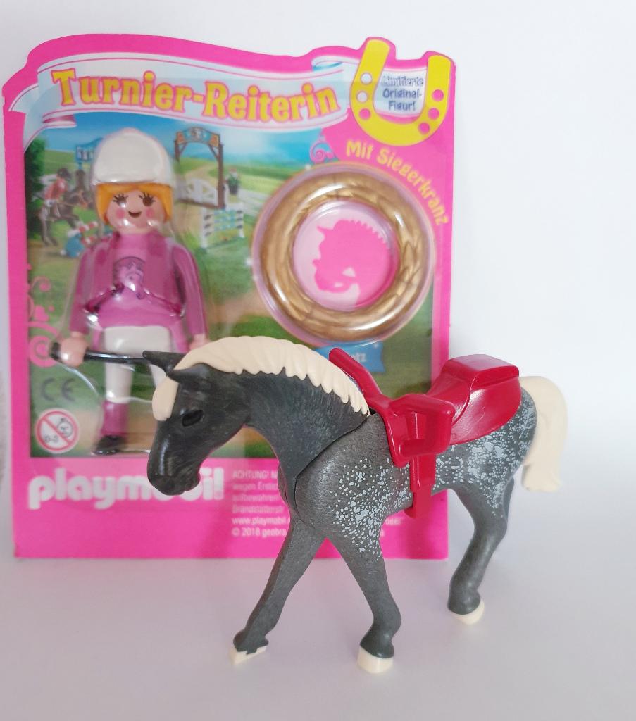 Playmobil paard & zadel, paardrijdster/ amazone, lauwerkrans, Ophalen of Verzenden, Nieuw