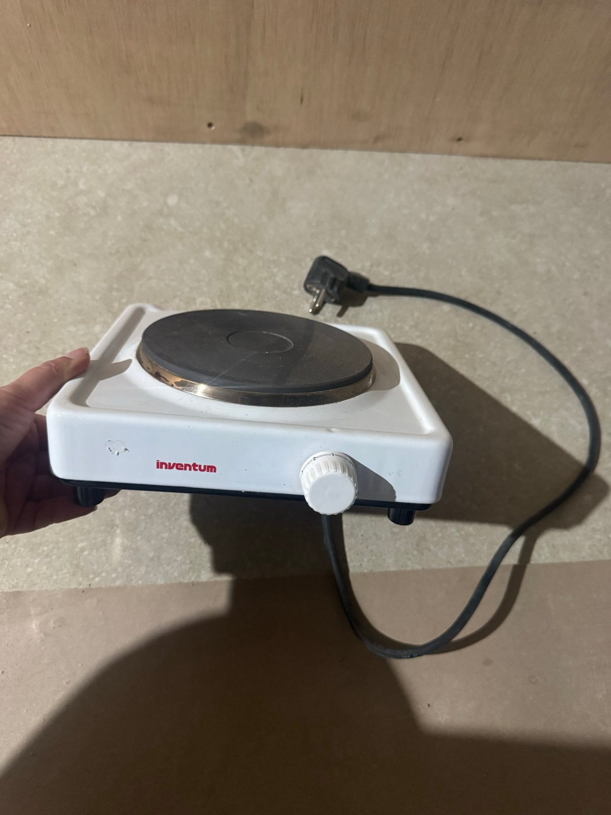Inventum Elektrische Kookplaat - Compact en Draagbaar, Ophalen, Gebruikt, 3 kookzones of minder, Vrijstaand