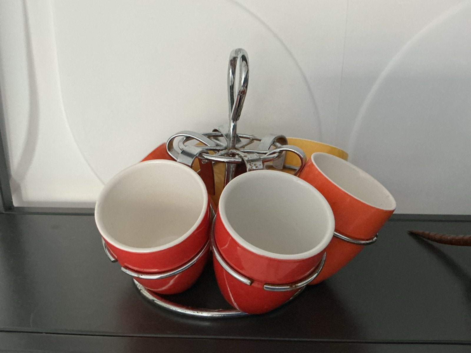 Vinted Mokkenrek met 6 gekleurde mokken, Ophalen of Verzenden, Steen/keramiek, Meerkleurig, Overige typen