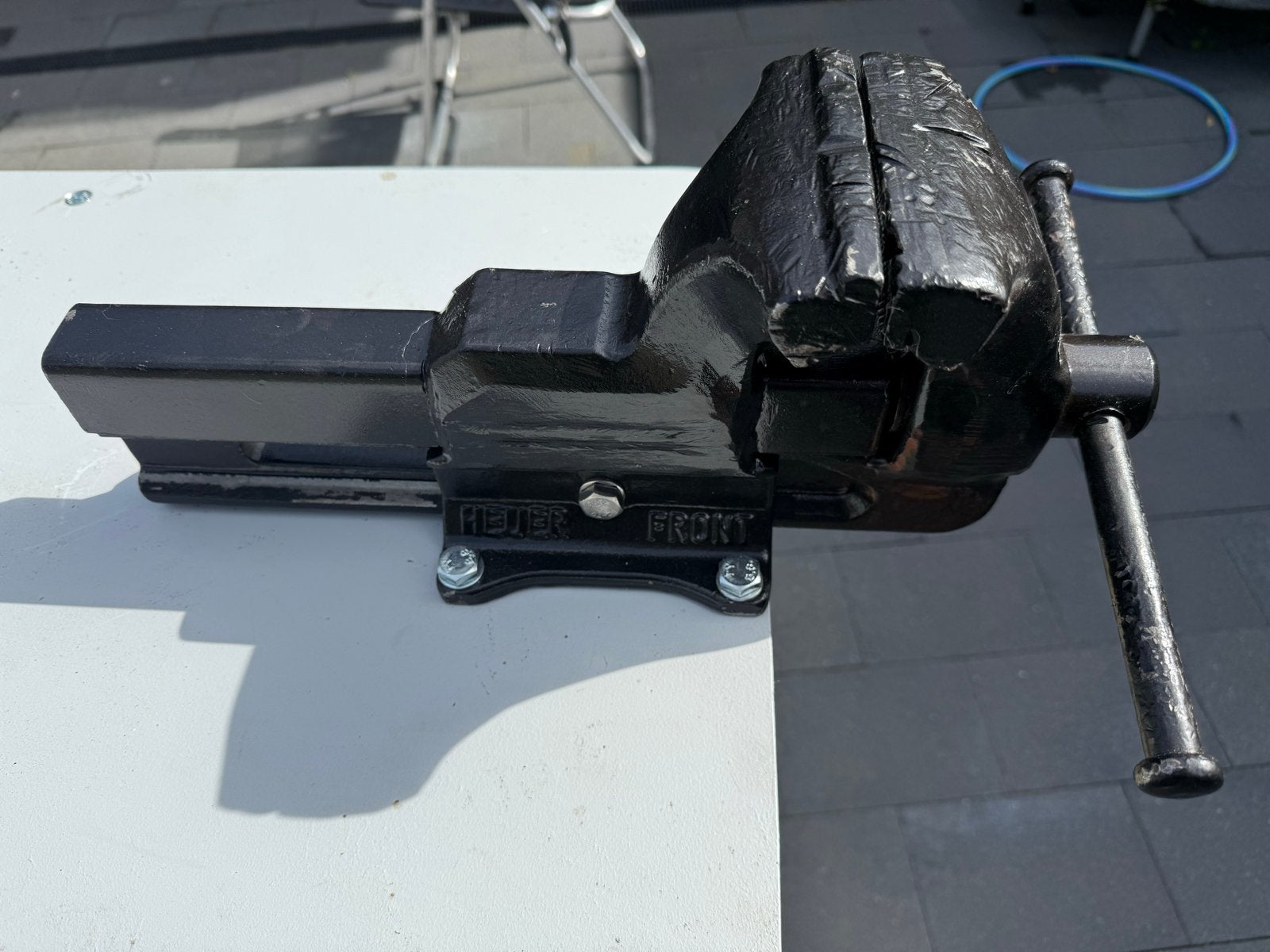 Dowidat Gereedschapswagen met Heuer Front 120 mm bankschroef, Doe-het-zelf en Verbouw, Werkbanken, Ophalen, Gebruikt, 70 tot 120 cm