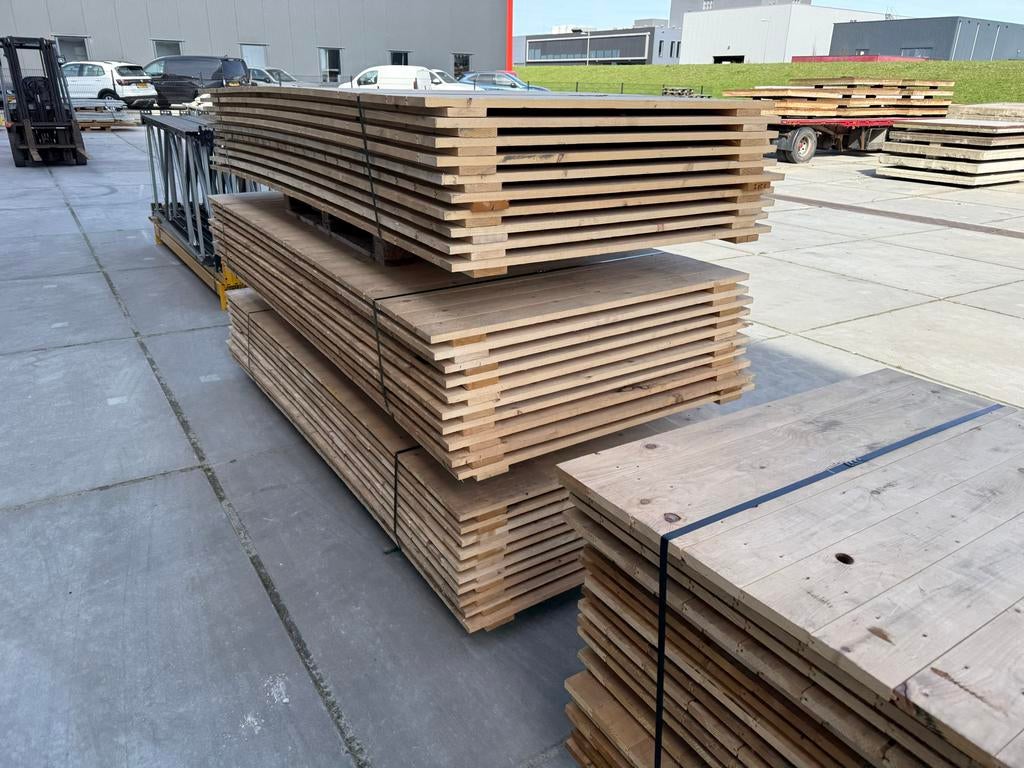Magazijnstellingen met houten vlonders, Zakelijke goederen, Kantoor en Winkelinrichting | Magazijn, Stelling en Opslag, Ophalen of Verzenden
