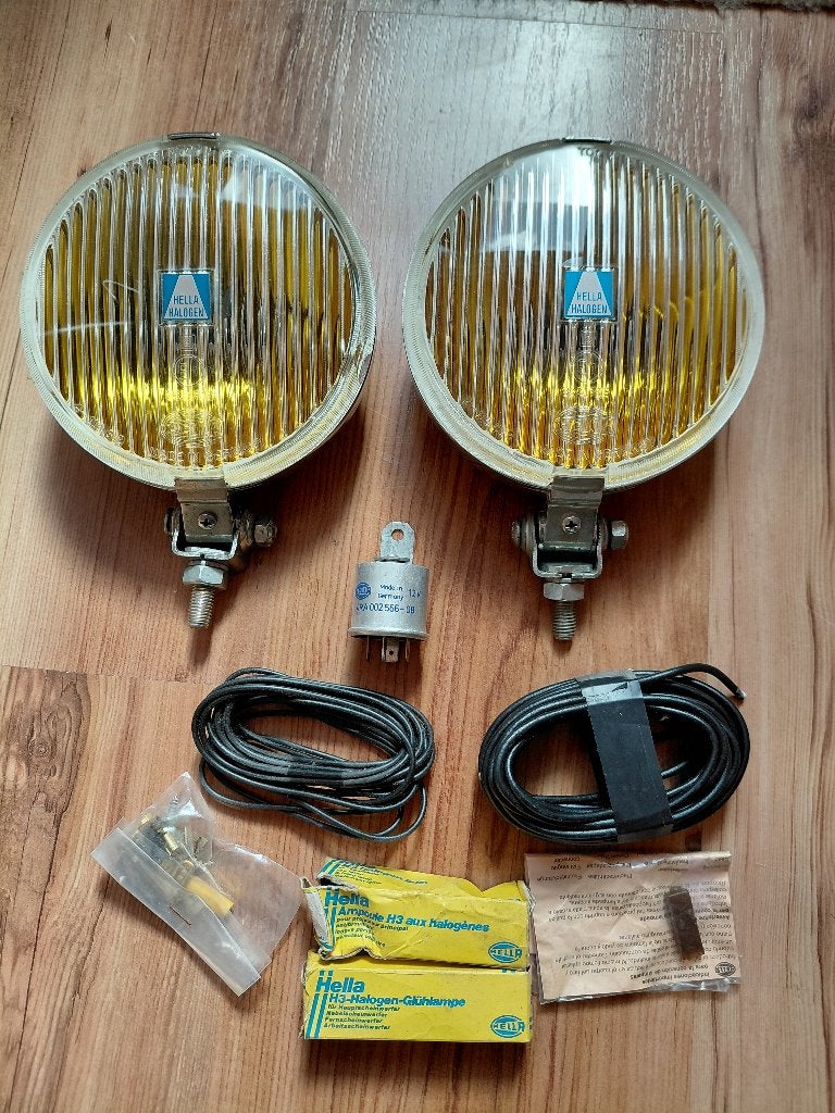 Set Hella Chroom Mistlampen Oldtimer Rallye VW Opel Volvo, Verzenden, Zo goed als nieuw