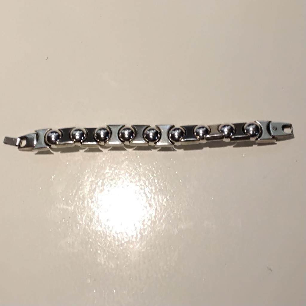 Mooie zware armband van Josh, 22cm, Ophalen of Verzenden, Zo goed als nieuw, Zilver, Leer