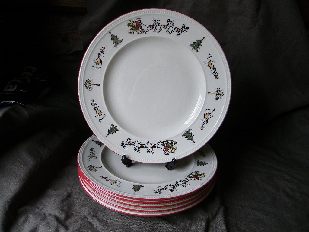Wedgwood WINDSOR KERST  Dinerborden Ø 27 cm, Huis en Inrichting, Ophalen of Verzenden, Zo goed als nieuw, Bord(en), Wedgwood