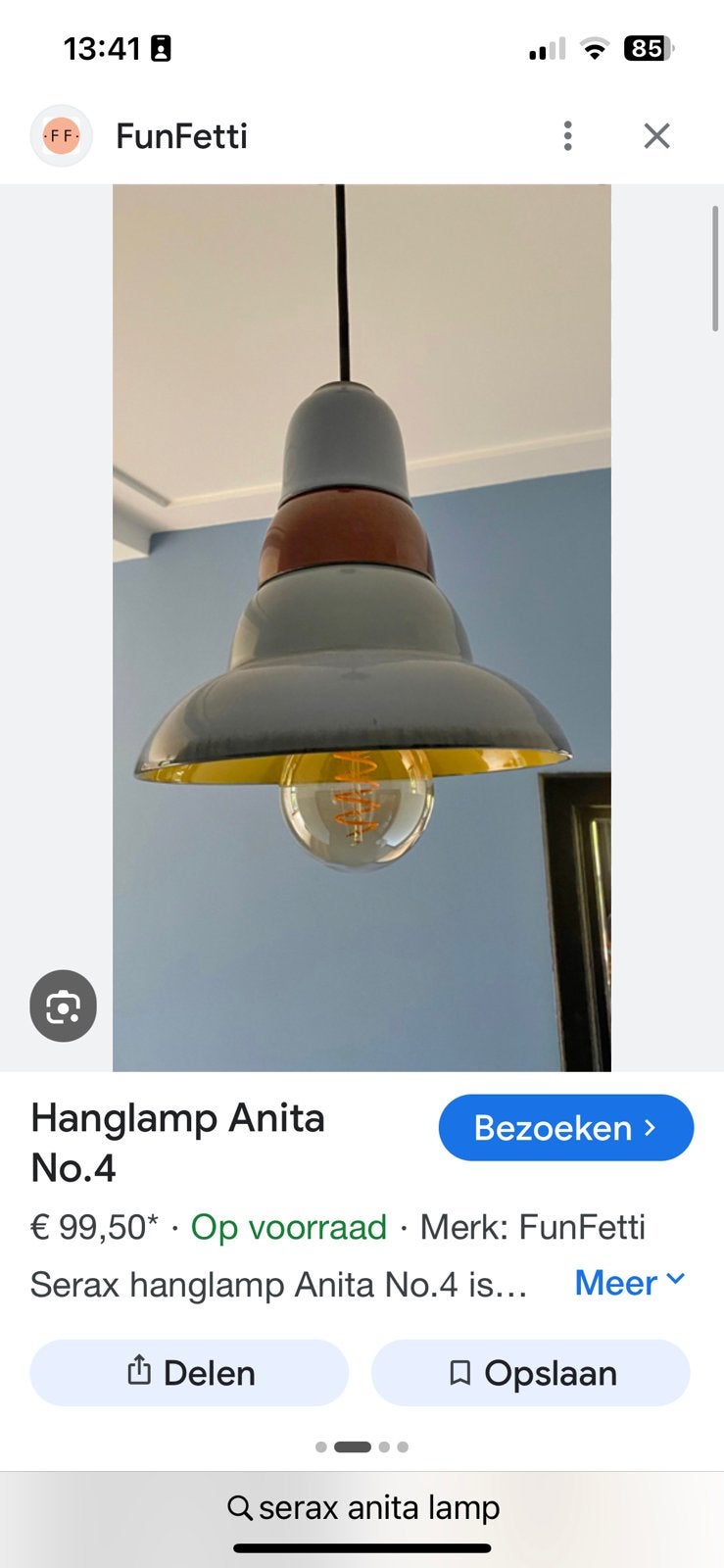 Serax hanglamp, Ophalen of Verzenden, Zo goed als nieuw, Steen/keramiek, E27 (groot)