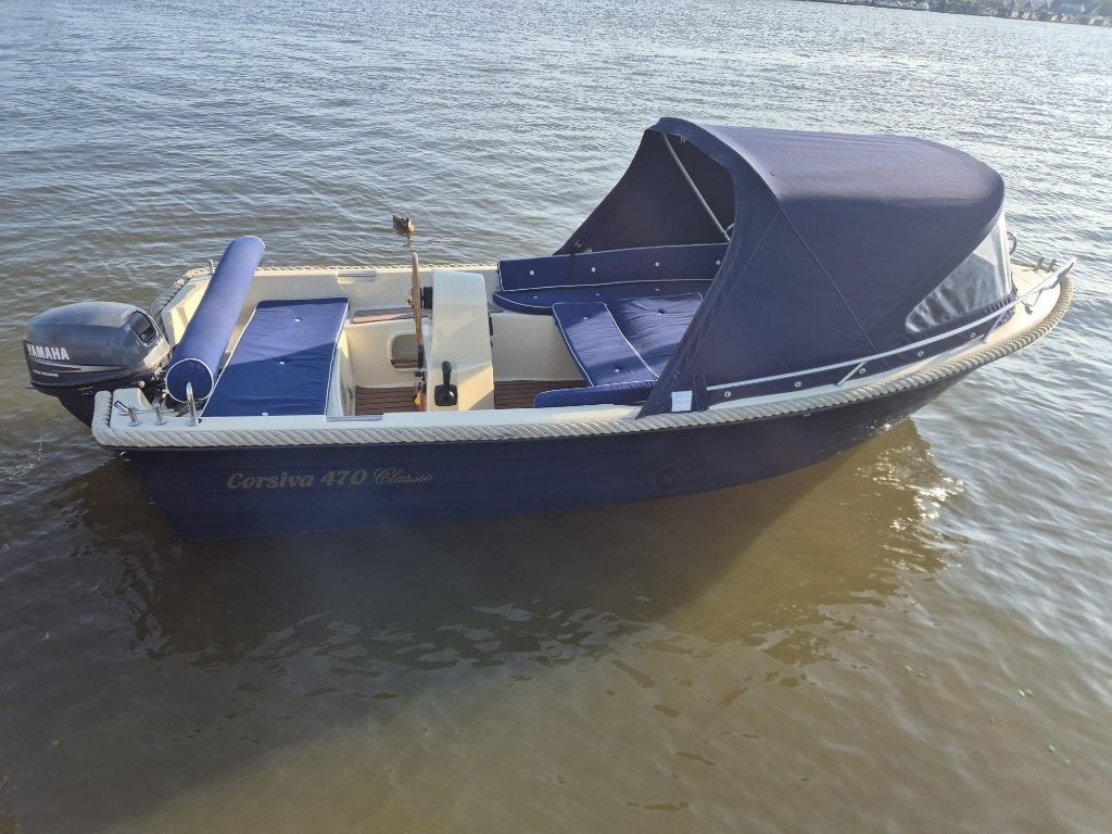 Corsiva 470 classic sloep met trailer, Benzine, Overige merken, 15 pk, Buitenboordmotor