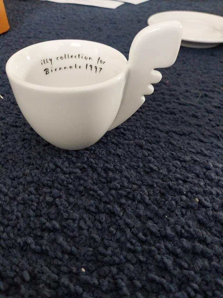 Illy Collection Luca Trazzi 1997 Espresso Kop en Schotel, Ophalen of Verzenden