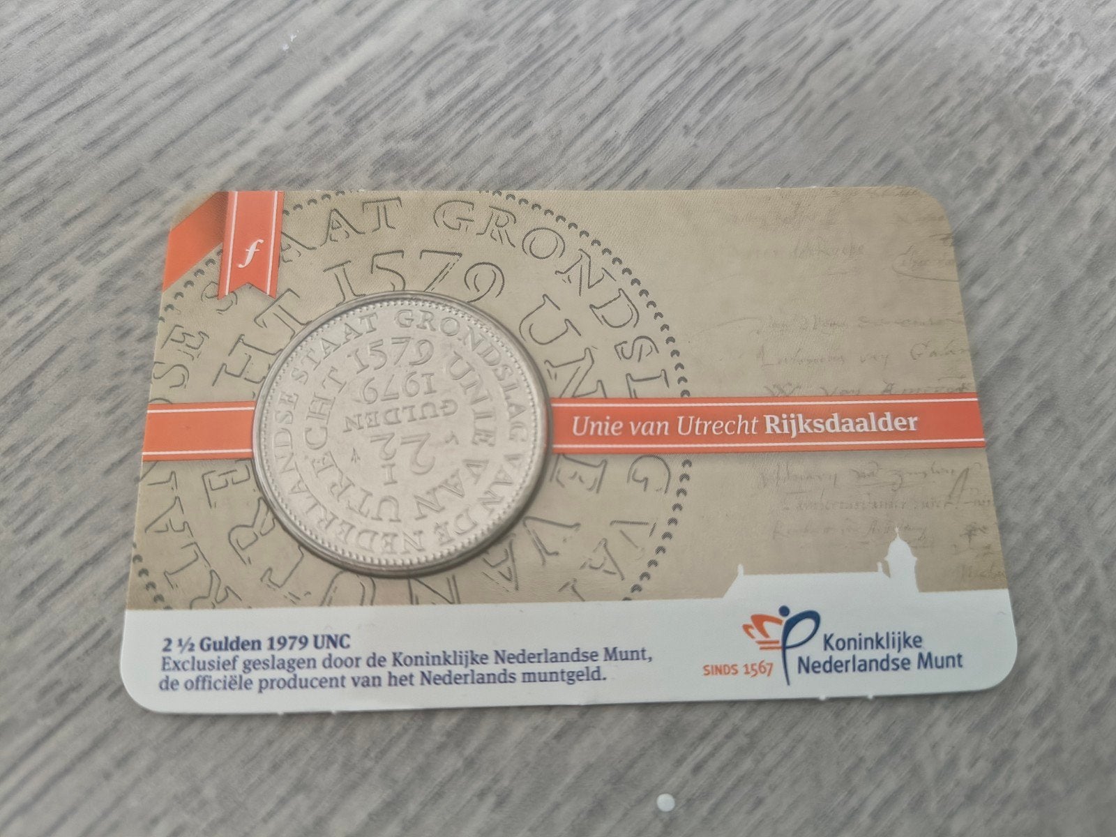 Unie van Utrecht Rijksdaalder 2017 UNC coincard, Postzegels en Munten, Ophalen of Verzenden, Koningin Juliana, 2½ gulden, Losse munt