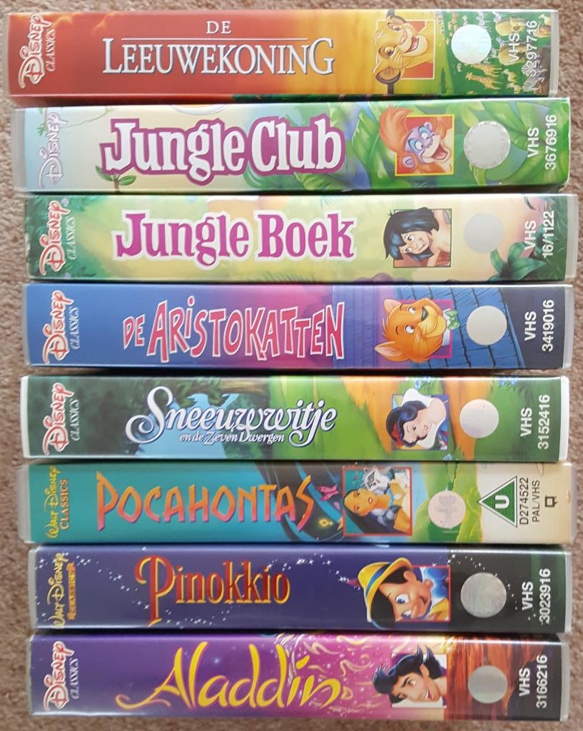 Verschillende videobanden kinderfilms (o.a originele Disney), Alle leeftijden, Ophalen, Gebruikt, Tekenfilms en Animatie