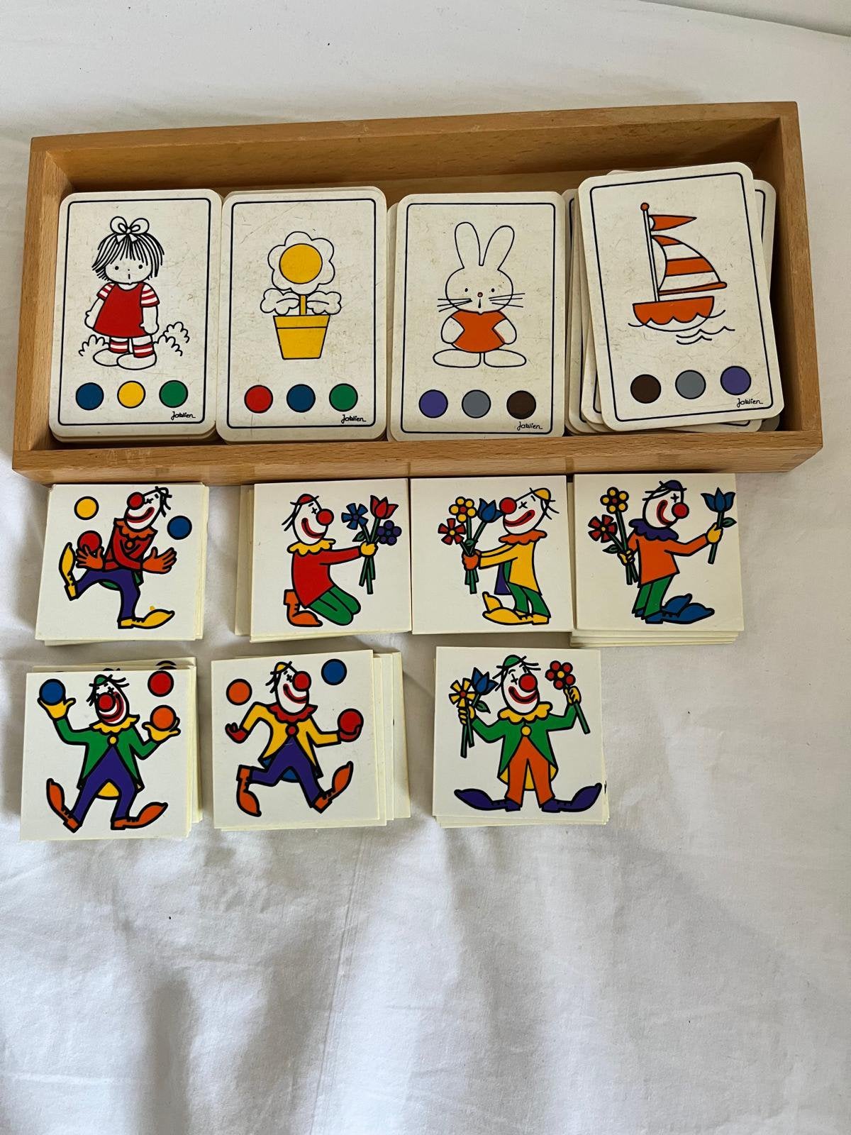 Kwartetspelen in houten opberg bakje van merk Rolff, Ophalen, Zo goed als nieuw