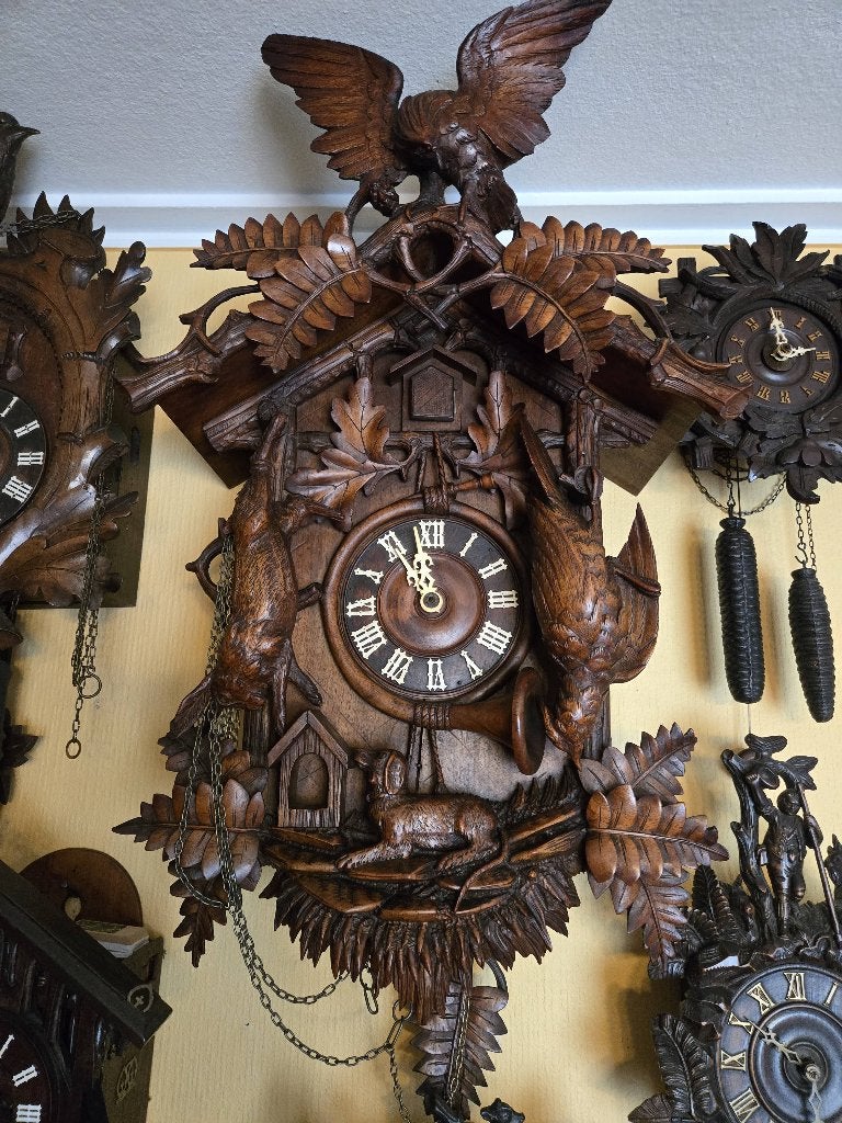 Antieke Black forest klok, Ophalen of Verzenden, Houtsnijwerk