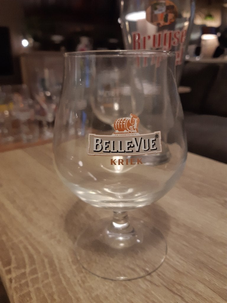 Bellevue Kriek bierglas (Z209-43), Ophalen of Verzenden, Nieuw, Glas of Glazen, Overige merken