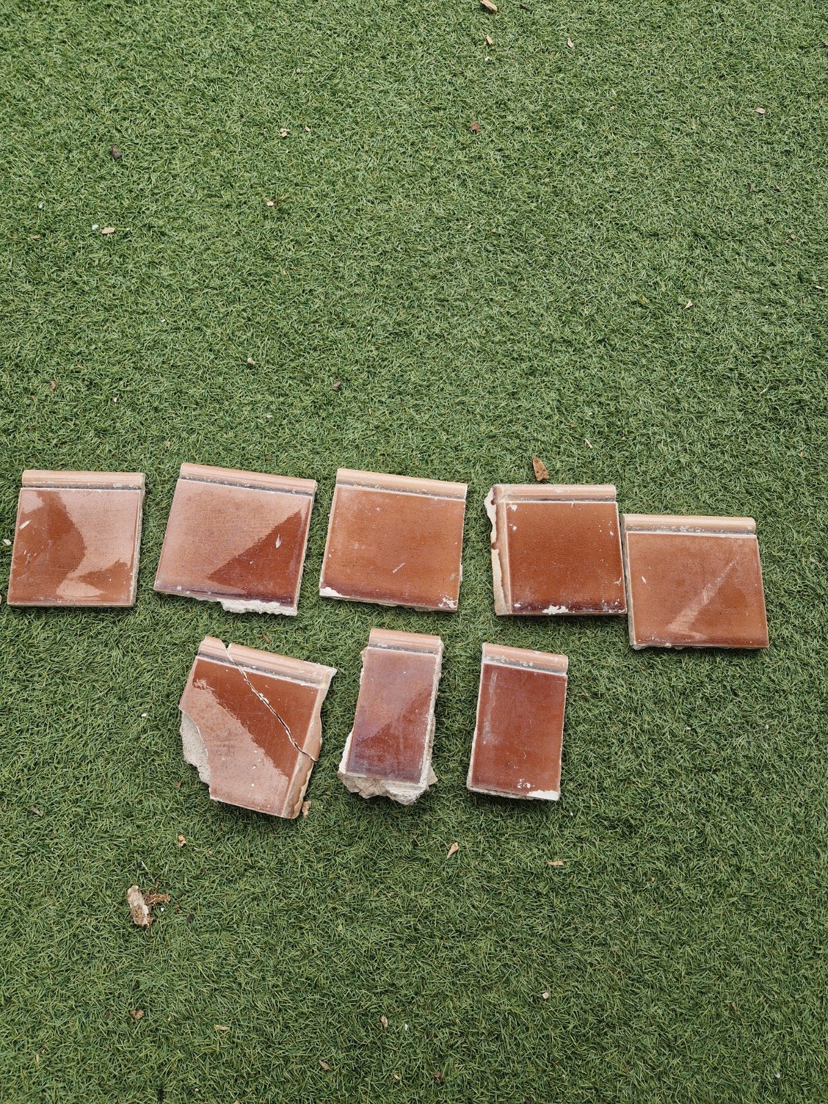 Oude terracotta tegels - Antieke wandtegels, Ophalen, Gebruikt, Minder dan 20 cm, Minder dan 20 cm