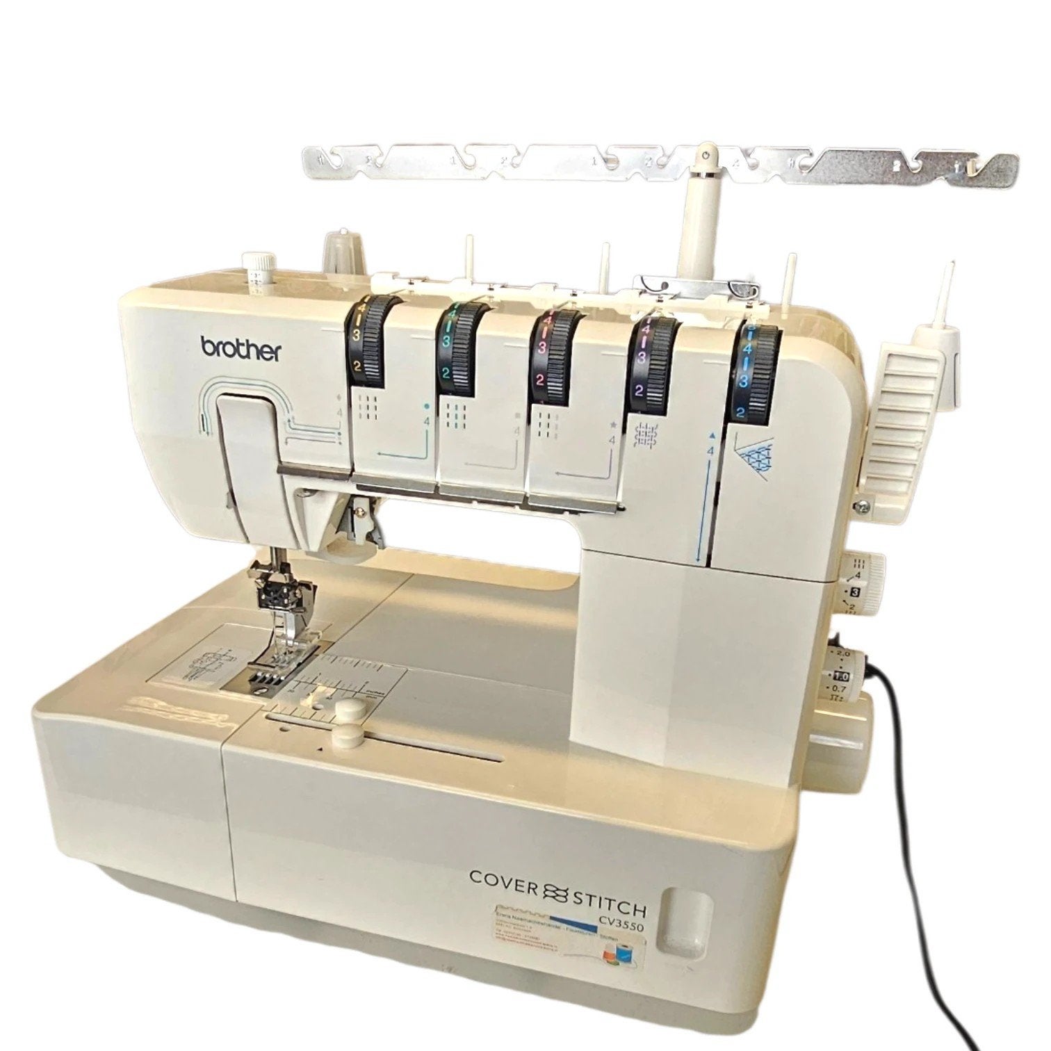 Brother CV3550 coverstitch met topcover – compleet + bandgel, Ophalen, Zo goed als nieuw, Naaimachine, Brother