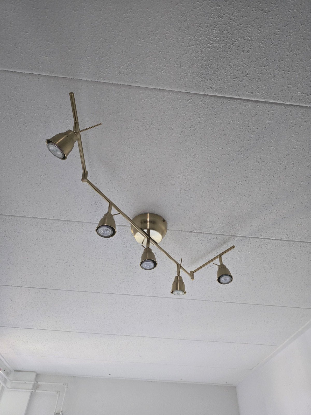 IKEA BAROMETER Plafondrail 5-spots – Messing / Goud, Ophalen, Zo goed als nieuw