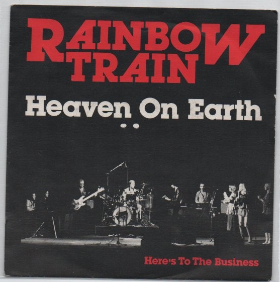Nederpop: Rainbow Train- Heaven on Earth, Cd's en Dvd's, Vinyl Singles, Gebruikt, Pop, Beschermende buitenhoes, Fotohoes, 7 inch