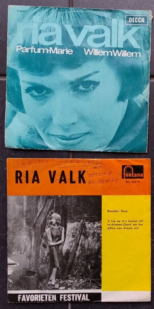 2x Singles 45 toeren RIA VALK (19), Gebruikt, 7 inch, Single, Ophalen of Verzenden