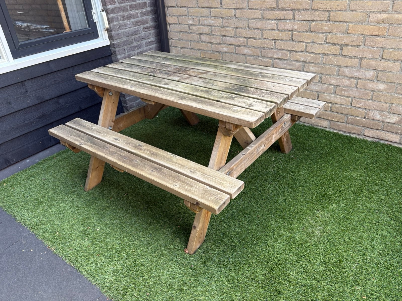 Kinder picknicktafel, Tuin en Terras, Picknicktafels, Zo goed als nieuw, Rechthoekig, Hout, Ophalen