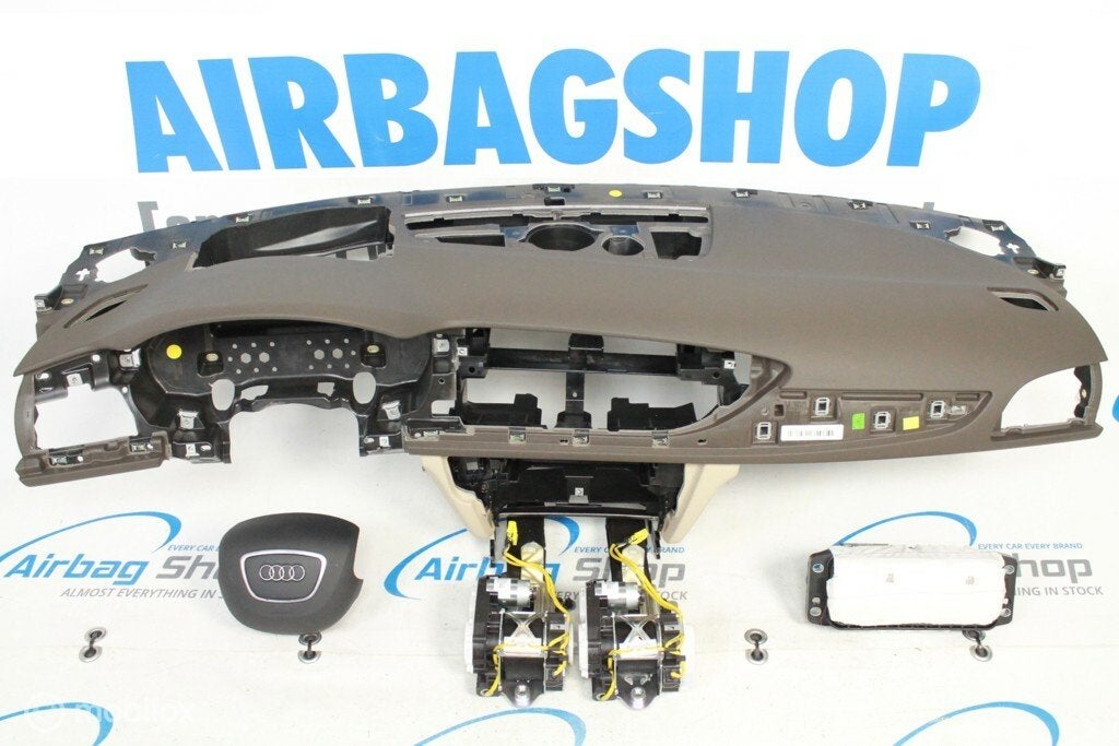 Airbag set - Dashboard HUD 4 spaak bruin beige Audi A6 C7, Gebruikt, Ophalen of Verzenden
