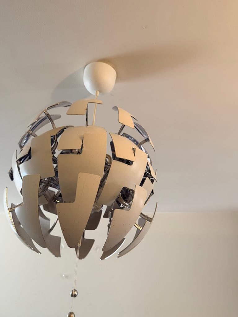 IKEA PS 2014 Hanglamp - Wit/Zilver, Huis en Inrichting, Lampen | Hanglampen, Ophalen, Gebruikt, Metaal, 50 tot 75 cm