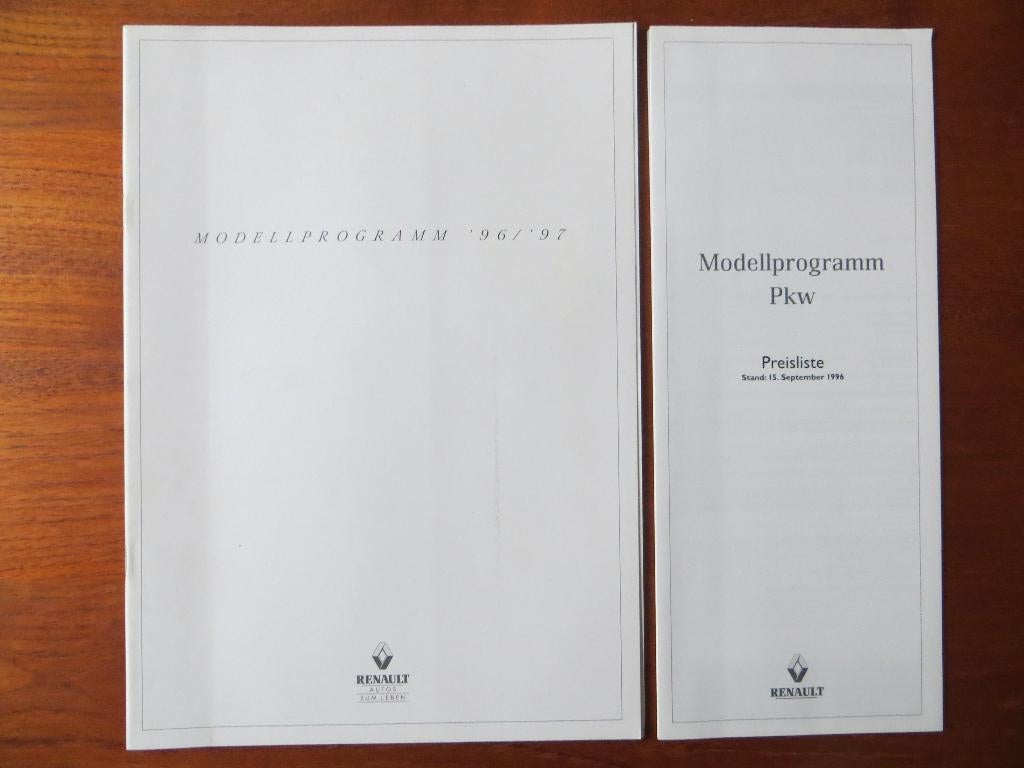 Renault Modellprogramm '96- '97 (okt. 1996) + prijslijst, Ophalen of Verzenden, Nieuw, Renault