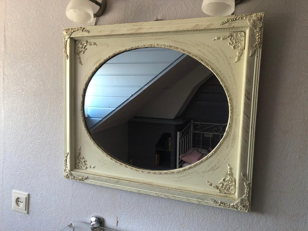 Vintage Victoriaanse wandspiegel, Ophalen, Rechthoekig, 50 tot 75 cm, Minder dan 100 cm