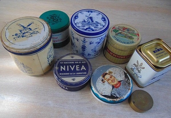 Vintage Blikken Diverse, Ophalen of Verzenden, Gebruikt, Koek(jes), Overige merken