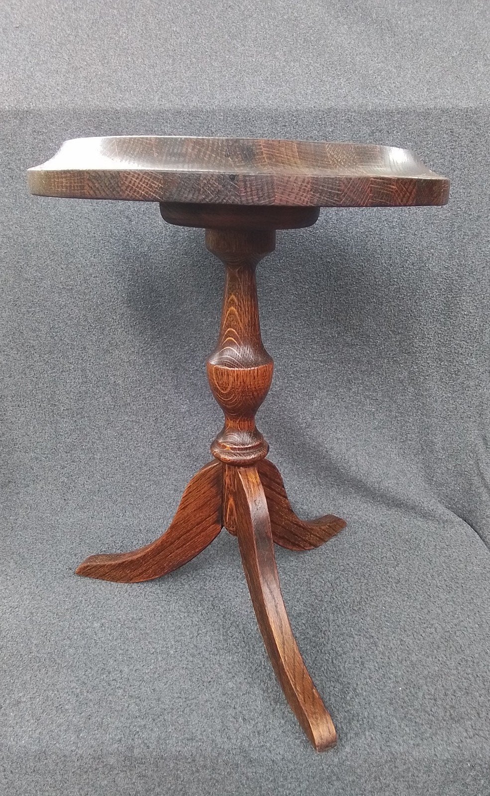 Vintage eiken wijn/plant tafeltje, draaibaar, Ophalen of Verzenden
