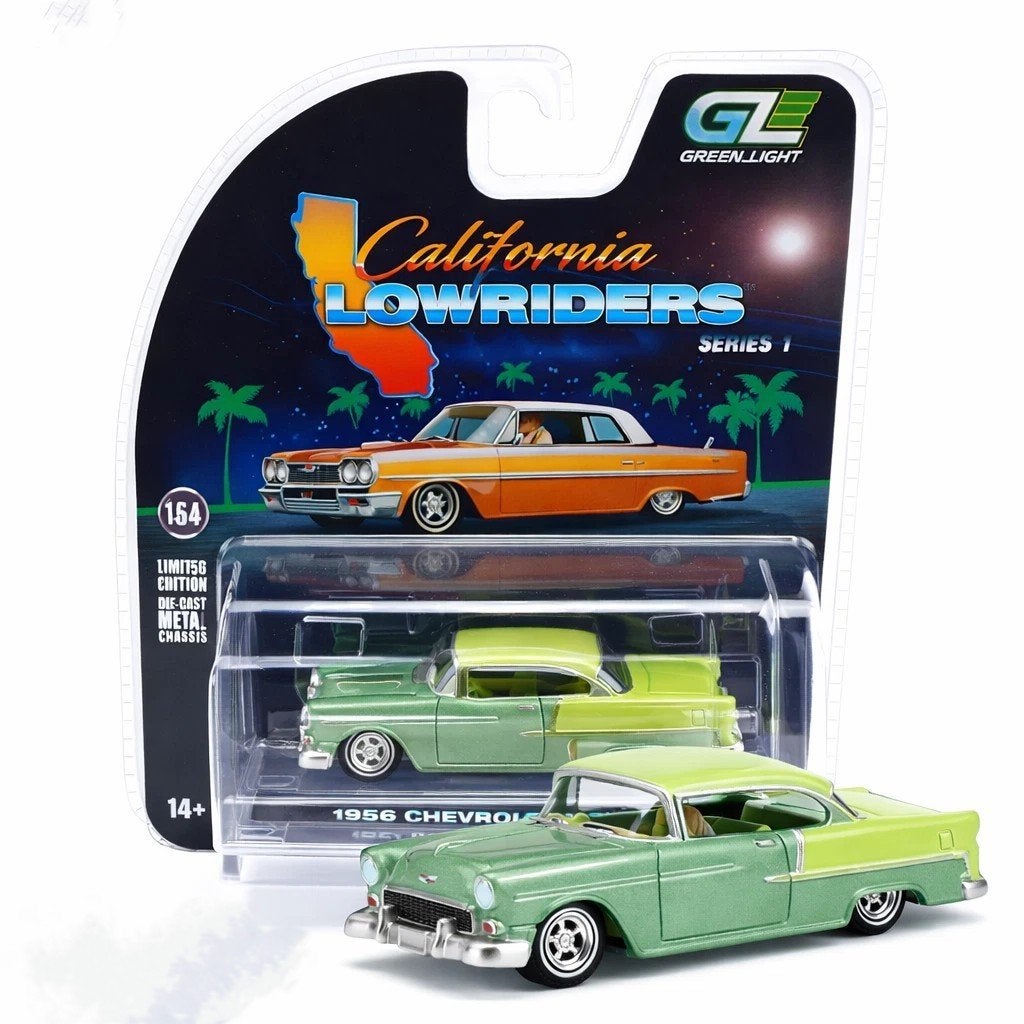 1956 Chevrolet Bel Air van Greenlight 1/64 Lowrider, Hobby en Vrije tijd, Ophalen of Verzenden, Nieuw, Auto