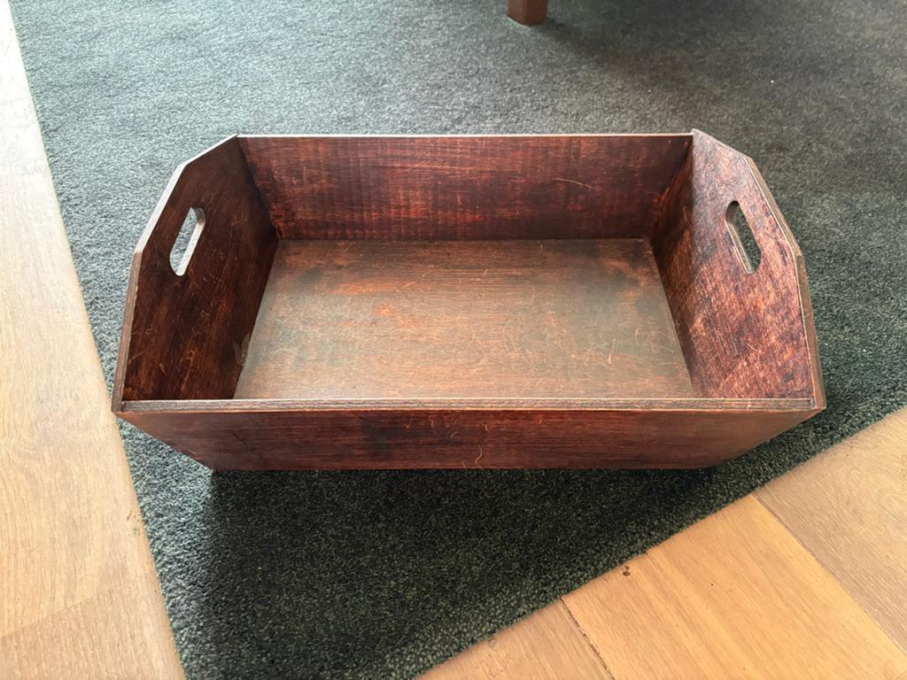 Decoratieve houten bak - 46x33x10 cm, Huis en Inrichting, Ophalen, Zo goed als nieuw, Overige houtsoorten, Minder dan 50 cm