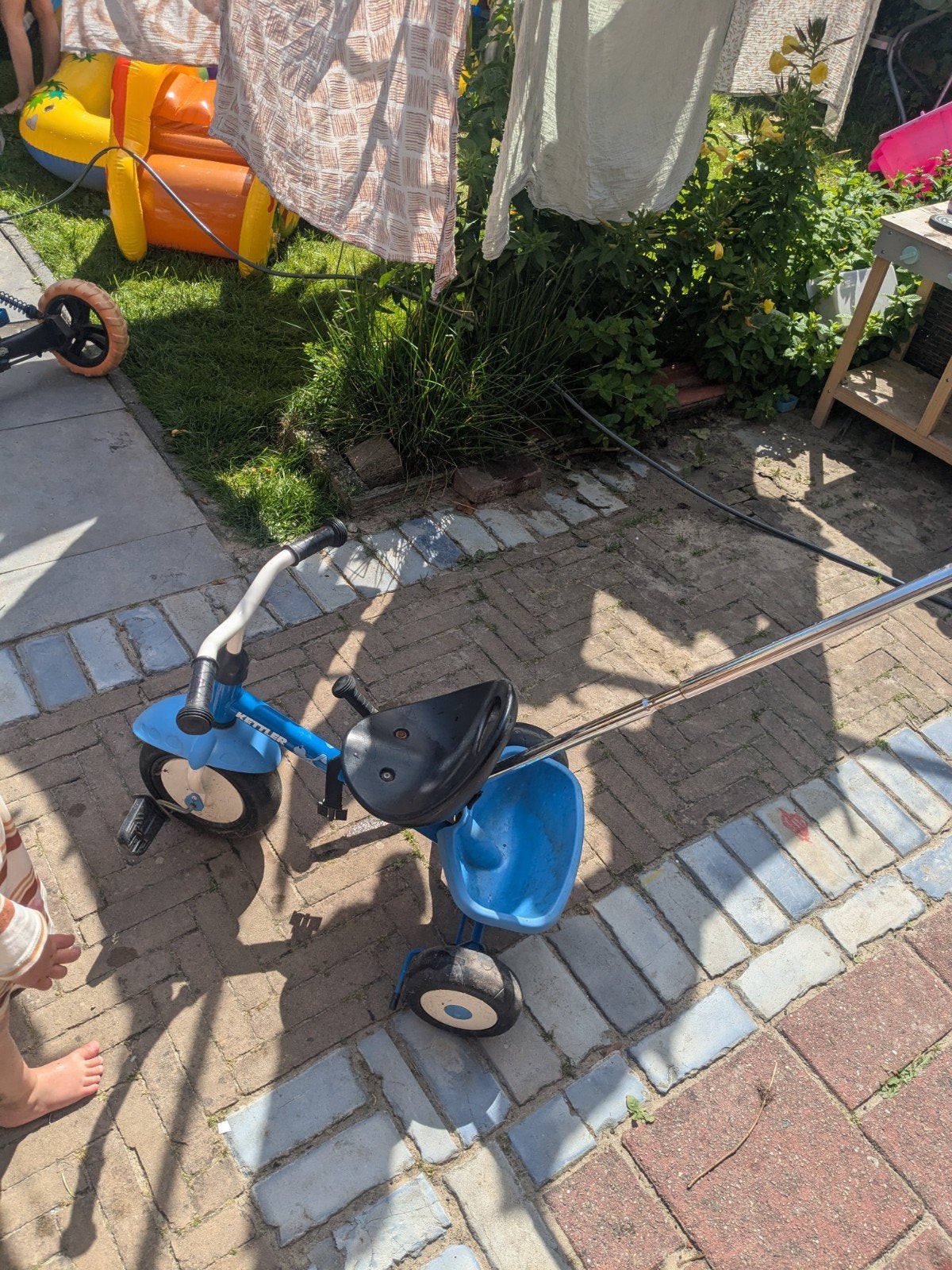 Kettler driewieler met duwstang, Ophalen, Gebruikt, Duwstang
